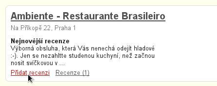 Piš recenze restaurací